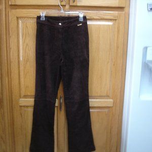 WOMEN'S ST JOHN SPORT by MARIE GRAY LEATHER PANTS CHOCOLATE BROWN SIZE 2